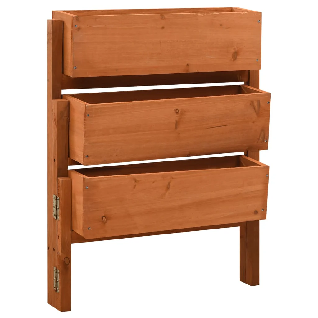 vidaXL Plantenbak inklapbaar 60x14x75 cm massief vurenhout grijs