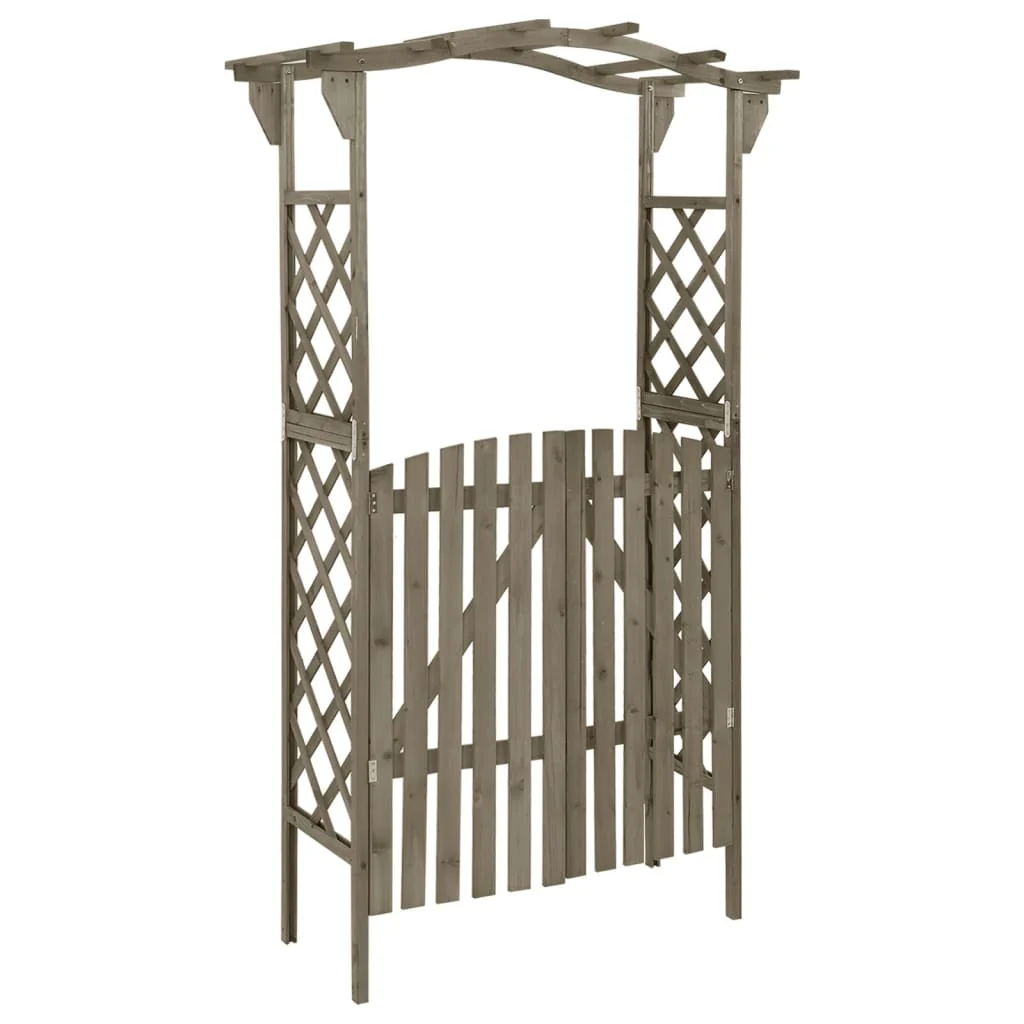 vidaXL Pergola met poort 116x40x204 cm massief vurenhout - Afbeelding 9
