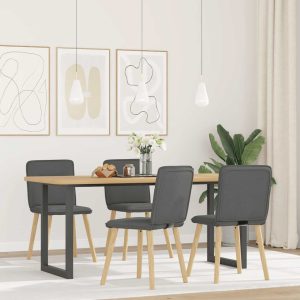 vidaXL Eetkamerstoelen 2 st stof donkergrijs
