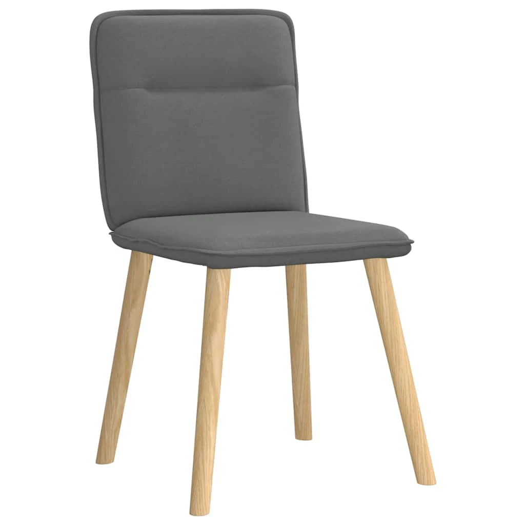 vidaXL Eetkamerstoelen 2 st stof donkergrijs - Afbeelding 4