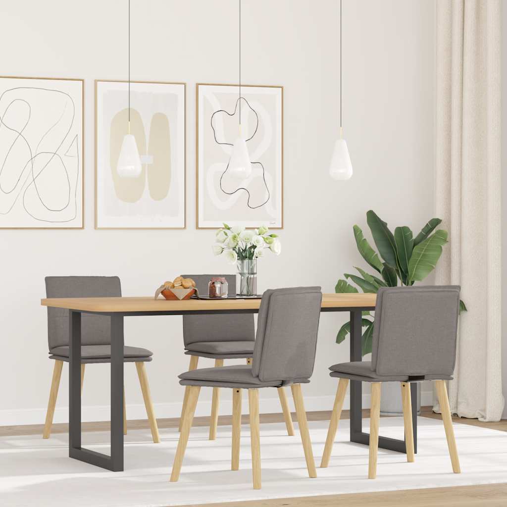 vidaXL Eetkamerstoelen draaibaar 2 st stof taupe