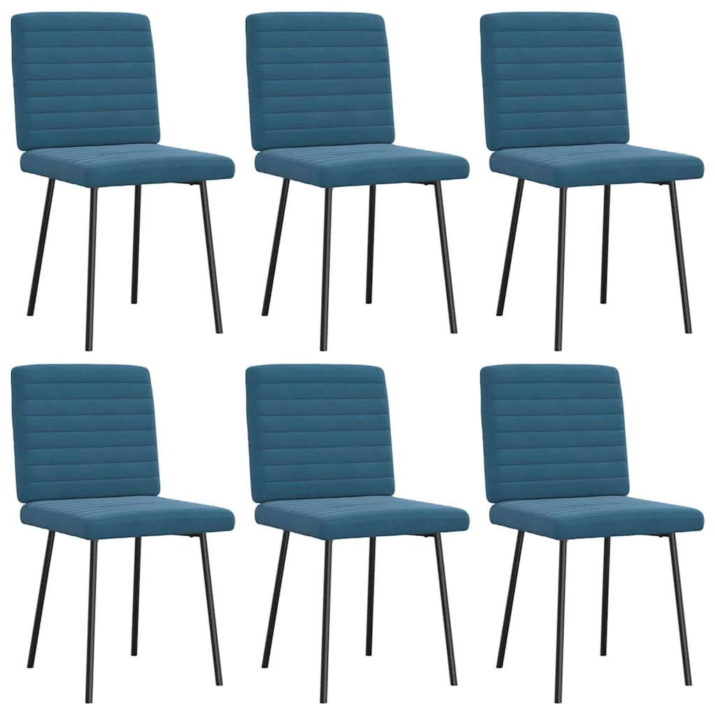 vidaXL Eetkamerstoelen 6 st fluweel zwart - Afbeelding 2