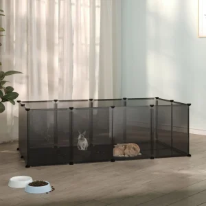 vidaXL Dierenhok klein 144x74x46,5 cm polypropeen en staal transparant