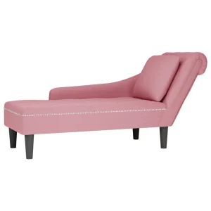 vidaXL Chaise longue met kussen en rechterarmleuning fluweel geel