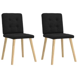vidaXL Eetkamerstoelen 6 st stof zwart