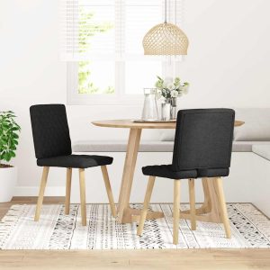 vidaXL Eetkamerstoelen 4 st stof donkergrijs