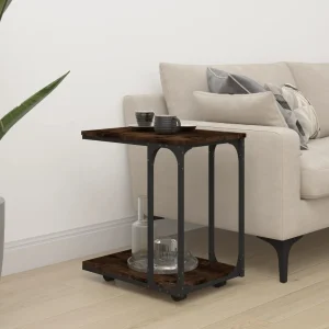 vidaXL Bijzettafel met wieltjes 50x35x55,5 cm hout sonoma eikenkleurig