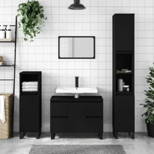 Badkamerkaptafel met ijzeren poten van bewerkt hout voor opbergruimte