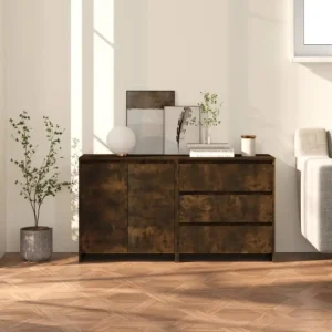 Behandeld bewerkt hout dressoir met ruime afmetingen voor opbergruimte