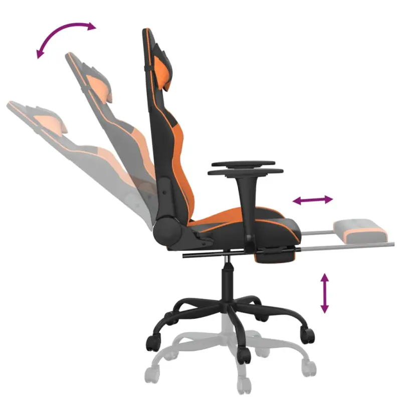 Comfortabele gamingstoel met duurzaam kunstleer en vlekbestendige afwerking - Afbeelding 8