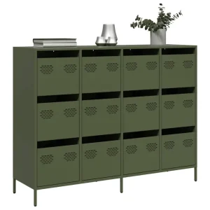 Dressoir van koudgewalst staal met stevig tafelblad voor je interieur