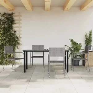 E gallery tuinset met poly rattan en gehard glas voor elegant buitenleven