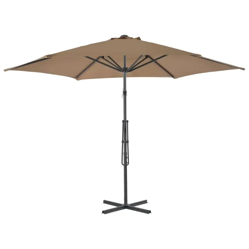 Elegante parasol met stalen paal en 360 graden draaien voor schaduw - Afbeelding 4