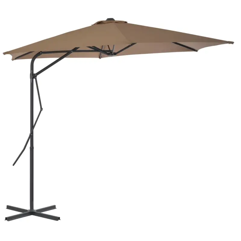 Elegante parasol met stalen paal en 360 graden draaien voor schaduw