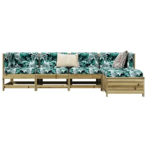 Houten loungeset met modulair ontwerp en comfortabele afmetingen zitting