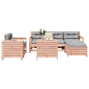 Houten loungeset van massief Douglas vurenhout voor in de tuin
