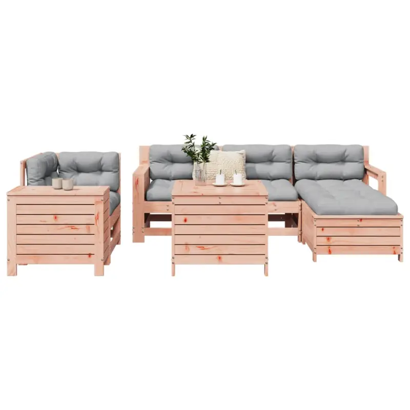Houten loungeset van massief Douglas vurenhout voor tuin en terras - Afbeelding 2
