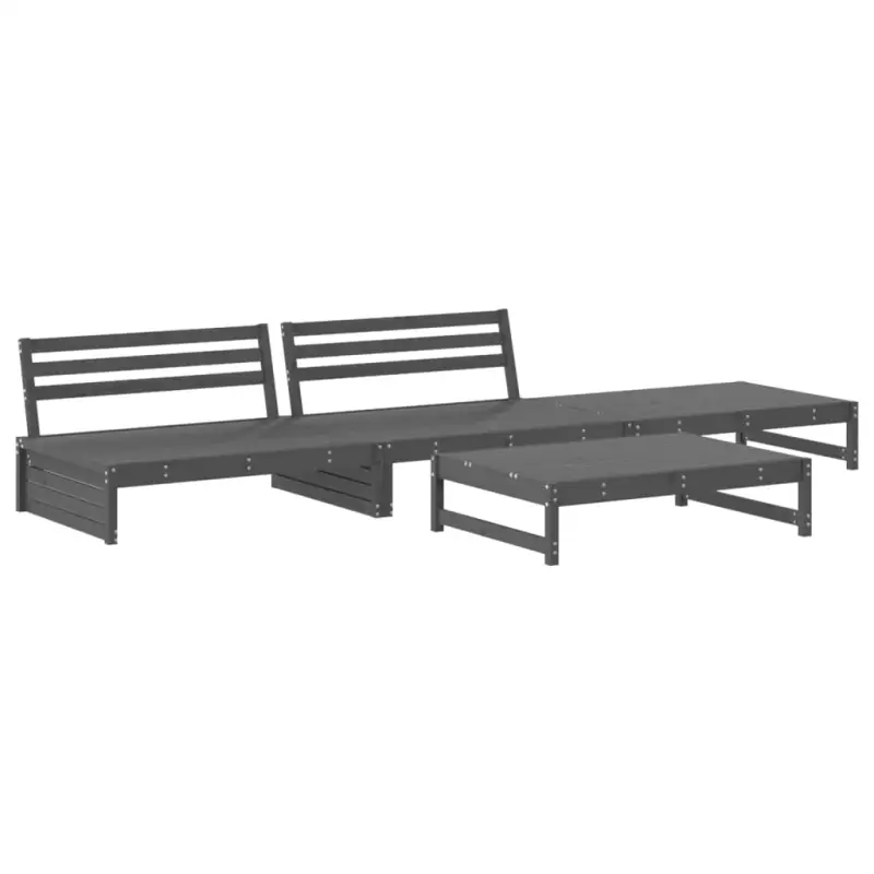 Houten loungeset van massief grenenhout inclusief voetenbank en salontafel - Afbeelding 3