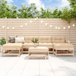 Houten loungeset van massief grenenhout voor in de tuin
