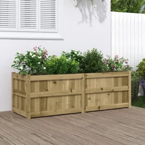 Houten plantenbak van geïmpregneerd grenenhout voor tuin en terras