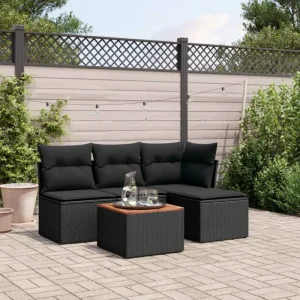 Lounge Tuinset van zwart materiaal met waterdichte tas en gepoedercoat staal