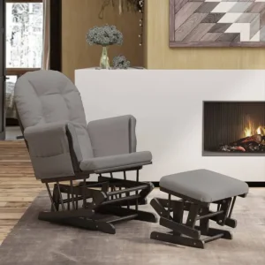 Massief Rubberwood Schommelstoel met Footrest voor Ontspanning en Voeden
