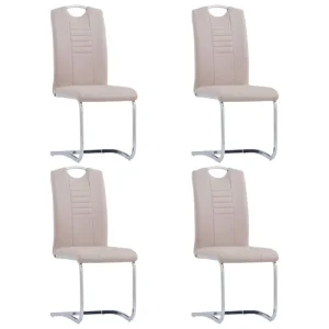 Moderne eetkamerstoelen met verchroomd stalen frame en comfort