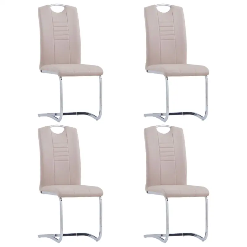 Moderne eetkamerstoelen met verchroomd stalen frame en comfort