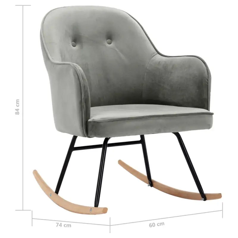 Moderne fluwelen schommelstoel met ijzeren frame voor comfort - Afbeelding 9