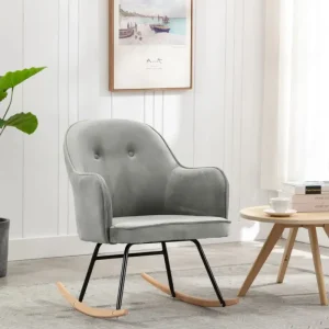 Moderne fluwelen schommelstoel met ijzeren frame voor comfort