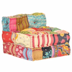 Modulaire poef met patchwork ontwerp voor exotische interieurstijl