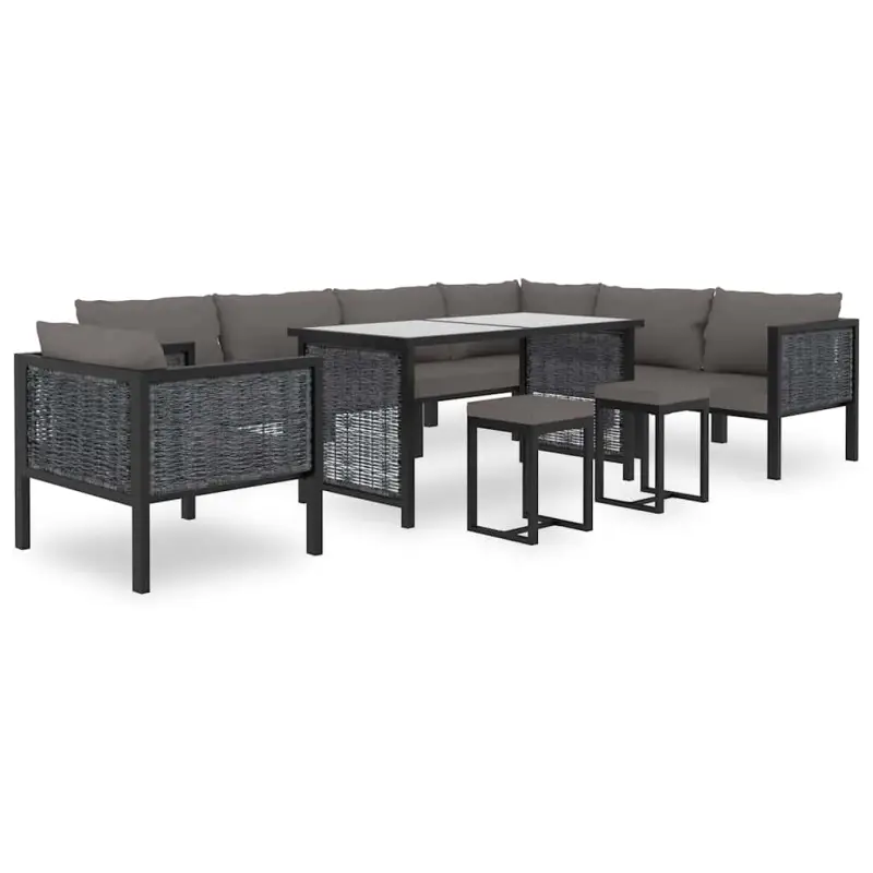 Modulaire tuinbank met poly rattan en dikte kussen voor binnen en buiten - Afbeelding 8