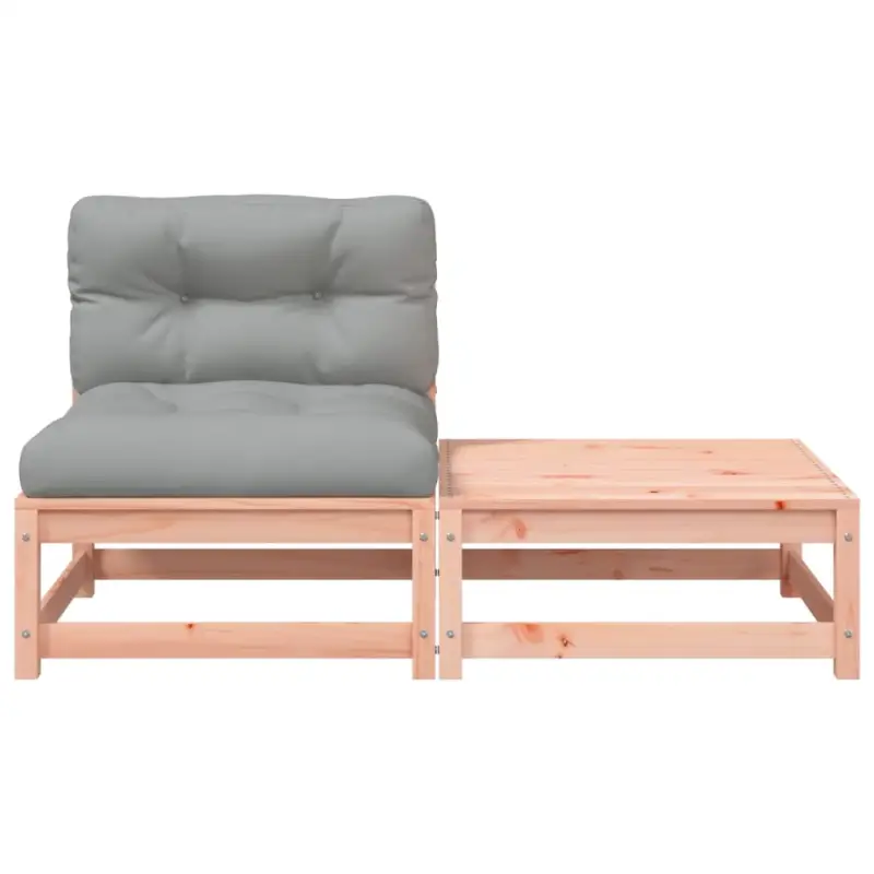 Modulaire tuinbank van massief douglashout met kussens voor terras - Afbeelding 6