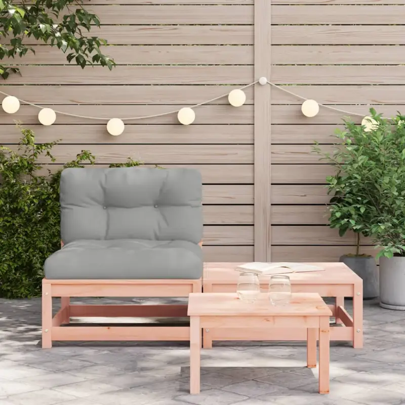 Modulaire tuinbank van massief douglashout met kussens voor terras - Afbeelding 4