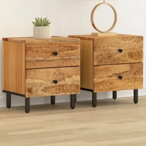 Nachtkastjes van massief acaciahout met elegant ontwerp