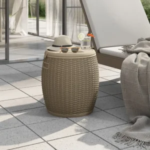 Opbergboxen voor buiten met imitatie rattan structuur en veelzijdig gebruik