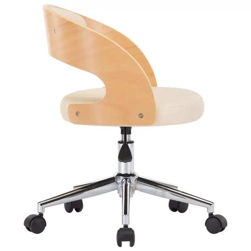 Set van 2 eetkamerstoelen met kunststof wieltjes en kunstleer bekleding - Afbeelding 5