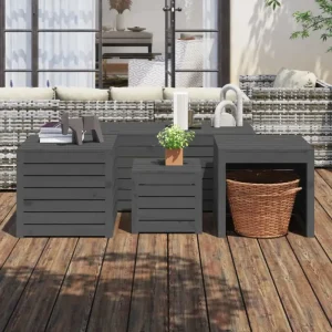 Tuinboxset van massief grenenhout met ruime afmetingen voor buitengebruik