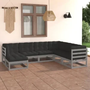 Tuinnset met massief grenenhout en comfortabele rug- zijkussens