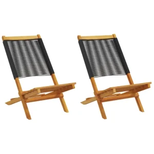 Tuinstoelen met massief acaciahout en gekantelde rugleuning