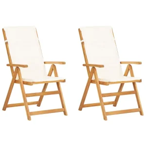 Tuinstoelen set van massief acaciahout met stoffen kussen en levering bevat
