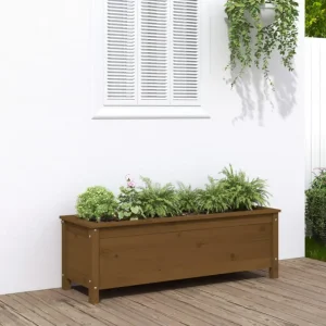 Verhoogde plantenbak van massief grenenhout voor tuin en balkon